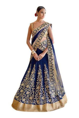 navy-blue-beige-a-line-lehenga-in-bhagalpuri-silk