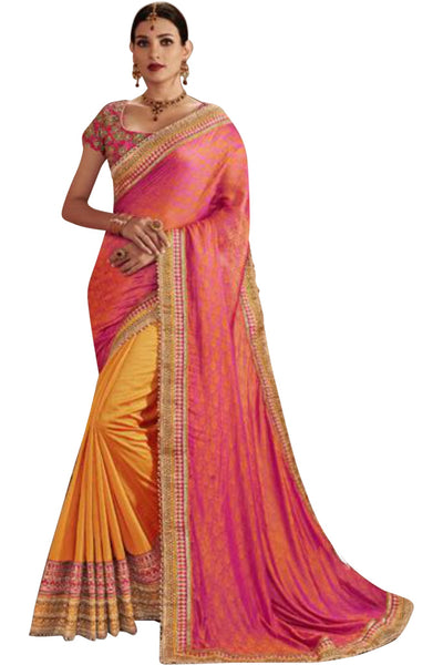 pink-mustard-half-and-half-saree-in-jacquard-art-silk